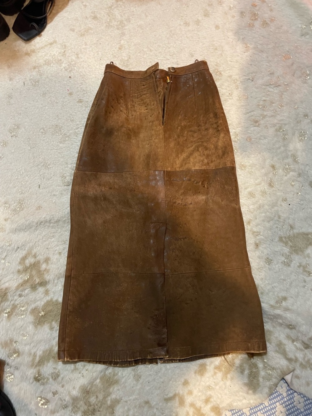 Vintage Banana Republic Brown Leather Maxi Skirt